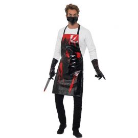 Disfraz de Carnicero Sangriento para Hombre Negro Disfraz de Carnicero Sangriento para Hombre Negro