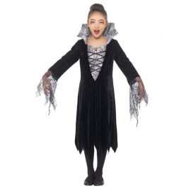 Disfraz de Vampiresa para Niña con Telarañas Disfraz de Vampiresa para Niña con Telarañas