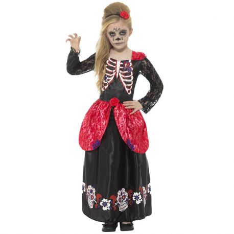 Disfraz del Día de los Muertos Deluxe para Niña