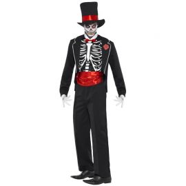 Disfraz de Esqueleto del Día de los Muertos con Fajín Disfraz de Esqueleto del Día de los Muertos con Fajín