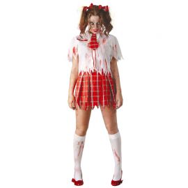 Disfraz de Colegiala Zombie para Mujer con Corbata Disfraz de Colegiala Zombie para Mujer con Corbata
