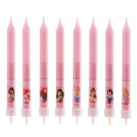 8 Velas forma Palillo de Princesas 9 cm 8 Velas forma Palillo de Princesas 9 cm