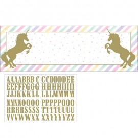 Schild mit Einhorn Goldfolie Aufkleber Schild mit Einhorn Goldfolie Aufkleber