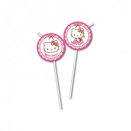 6 Pajitas Medallon Hello Kitty 6 Pajitas Medallon Hello Kitty