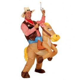 Cowboy-Kostüm Auf Aufblasbarem Pferd Cowboy-Kostüm Auf Aufblasbarem Pferd