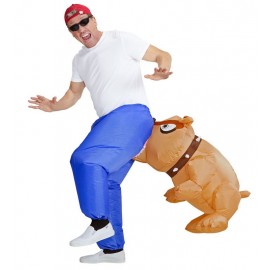 Aufblasbares Bulldoggenkostüm Mit Beatmungsgerät Aufblasbares Bulldoggenkostüm Mit Beatmungsgerät