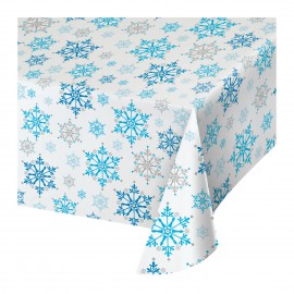Mantel Copos de Nieve de Plastico 274 X 137 Cm Mantel Copos de Nieve de Plastico 274 X 137 Cm