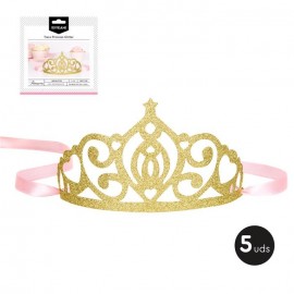 5 Tiaras Purpurina Dorada 5 Tiaras Purpurina Dorada