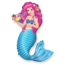Globo Sirena Rosa 109 x 77 cm Globo Sirena Rosa 109 x 77 cm
