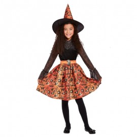 Disfraz de bruja vintage naranja Disfraz de bruja vintage naranja