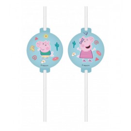4 Pajitas Peppa Pig de Papel 4 Pajitas Peppa Pig de Papel