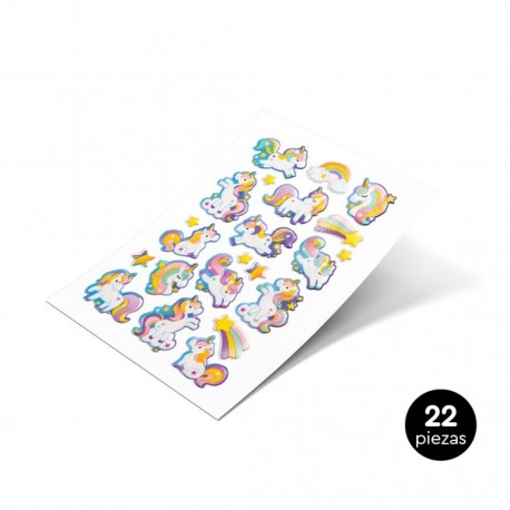 22 Pegatinas Unicornio