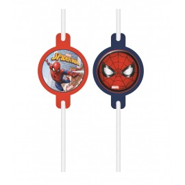 6 Pajitas Spiderman 6 Pajitas Spiderman