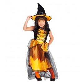 Schickes Orangefarbenes Hexenkostüm Für Kinder Schickes Orangefarbenes Hexenkostüm Für Kinder