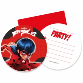 6 Invitaciones LadyBug con Sobre 6 Invitaciones LadyBug con Sobre
