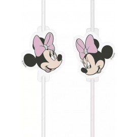 6 Pajitas Medallón Minnie Rosa 6 Pajitas Medallón Minnie Rosa