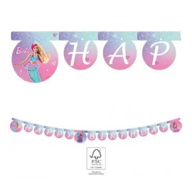 Guirnalda Barbie Happy Birthday 1,6 m x 13 cm Guirnalda Barbie Happy Birthday 1,6 m x 13 cm