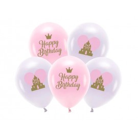 5 Globos Happy Birthday Princesa 33 cm 5 Globos Happy Birthday Princesa 33 cm
