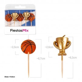 5 Velas Baloncesto 6 cm 5 Velas Baloncesto 6 cm