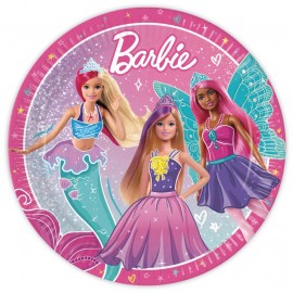 8 Platos Barbie de Cartón 23 cm 8 Platos Barbie de Cartón 23 cm
