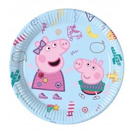 8 Platos Peppa Pig 23 cm 8 Platos Peppa Pig 23 cm