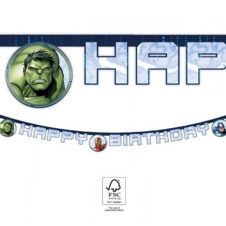 Guirnalda Happy Birthday Los Vengadores