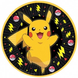 8 Platos Pokémon Papel Redondos 22.8 cm 8 Platos Pokémon Papel Redondos 22.8 cm