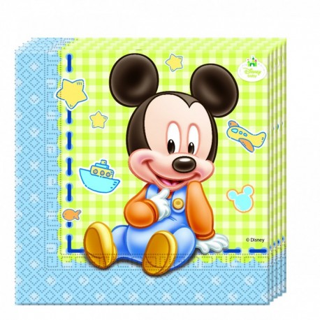 20 Servilletas Baby Mickey 33 cm