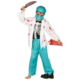 Disfraz de Doctor Zombie Niño con Bata Blanca Disfraz de Doctor Zombie Niño con Bata Blanca